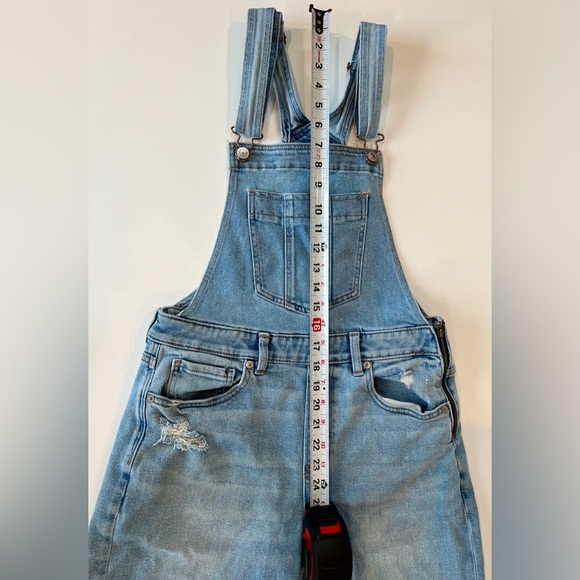 American Eagle Outfitters Mom Denim Distressed Overalls - Picture 2 of 13